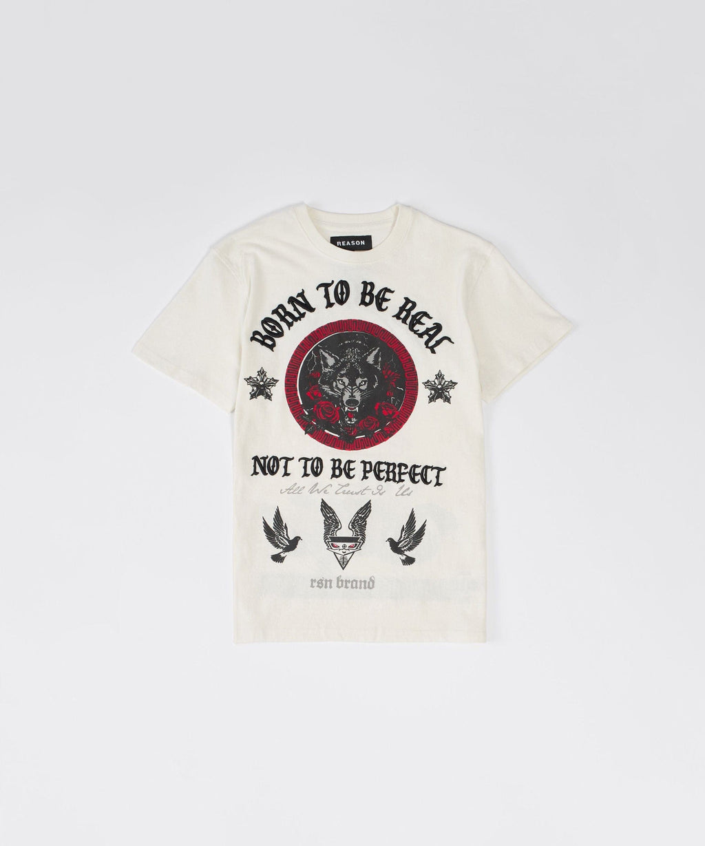 Kids Trust No 1 Embroidered Short Sleeve Tee - Cream