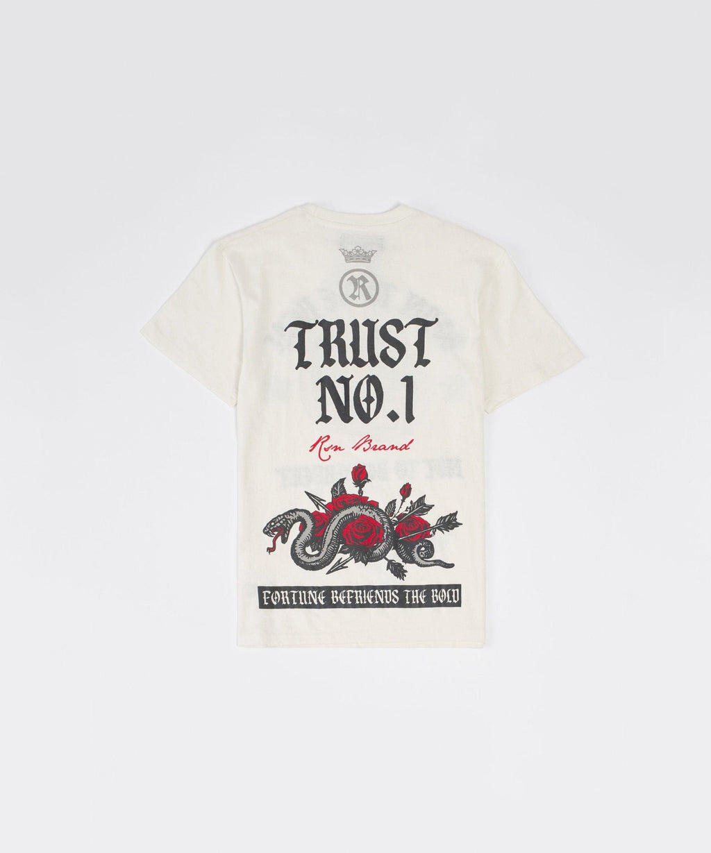 Kids Trust No 1 Embroidered Short Sleeve Tee - Cream