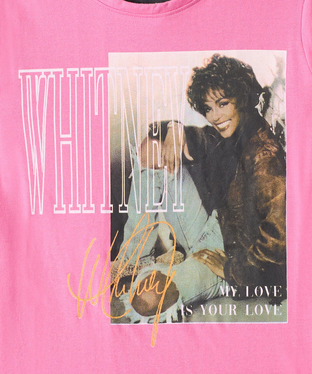 Kids Whitney Houston Short Sleeve Tee - Pink