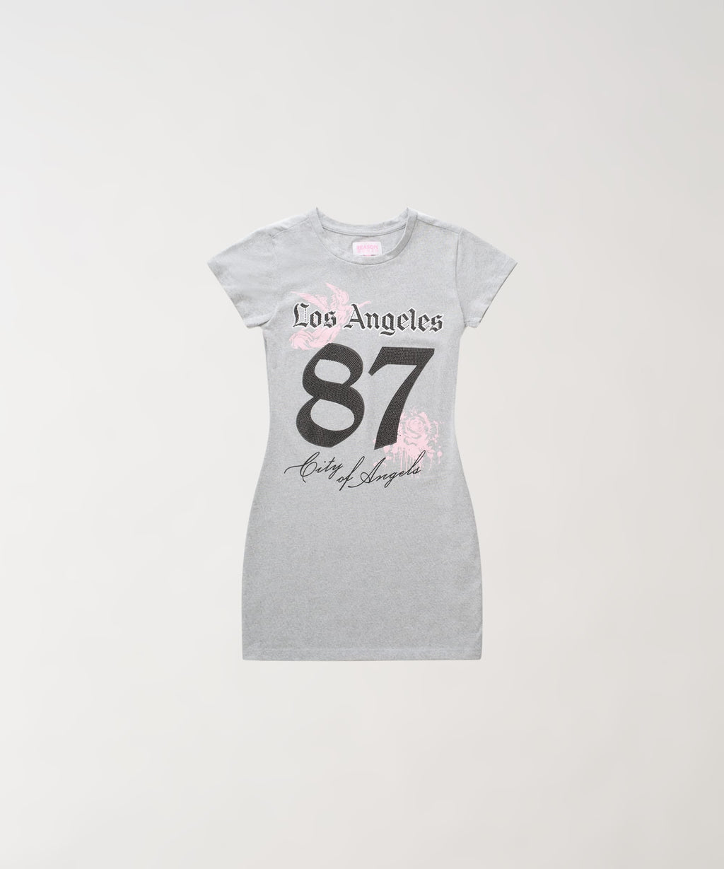 LA Angels Graphic Bodycon Women's Dress - Grey