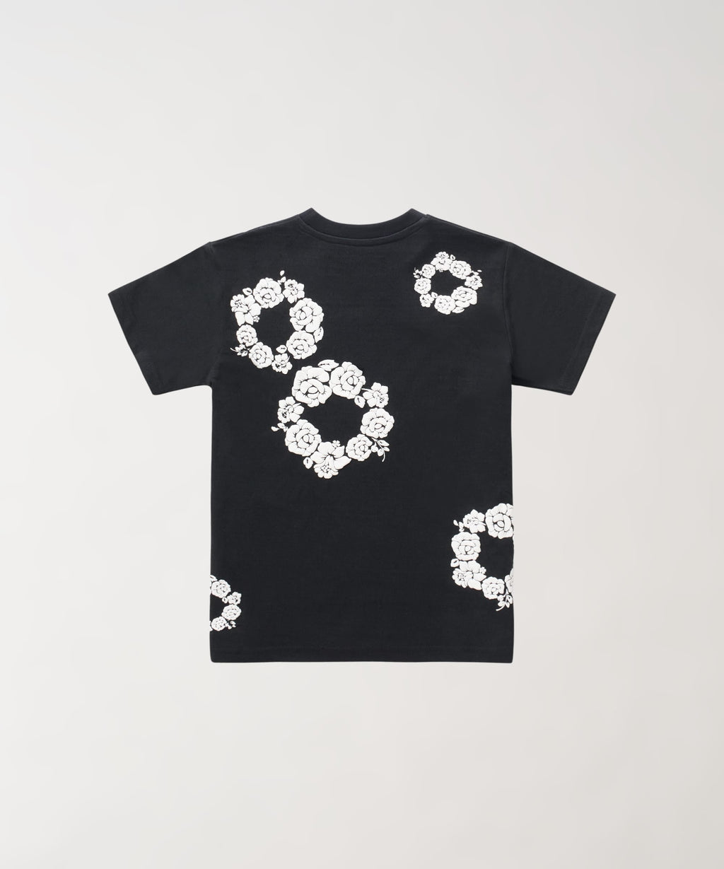 Floral Wreath Women's Short Sleeve Tee - Black
