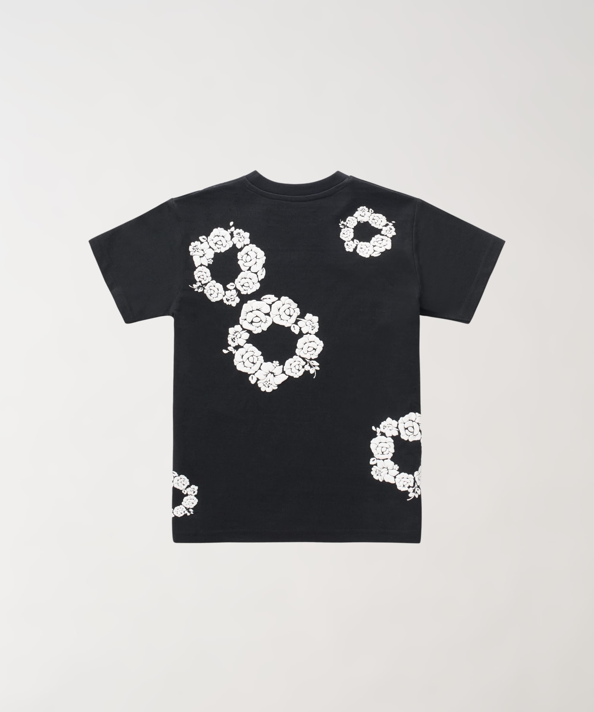 Floral Wreath Women's Short Sleeve Tee - Black
