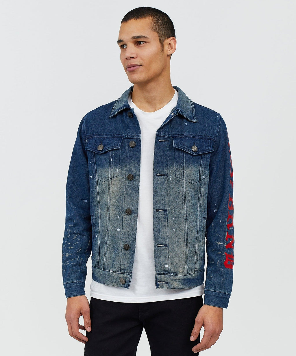 Indigo Fire Denim Jacket - Blue