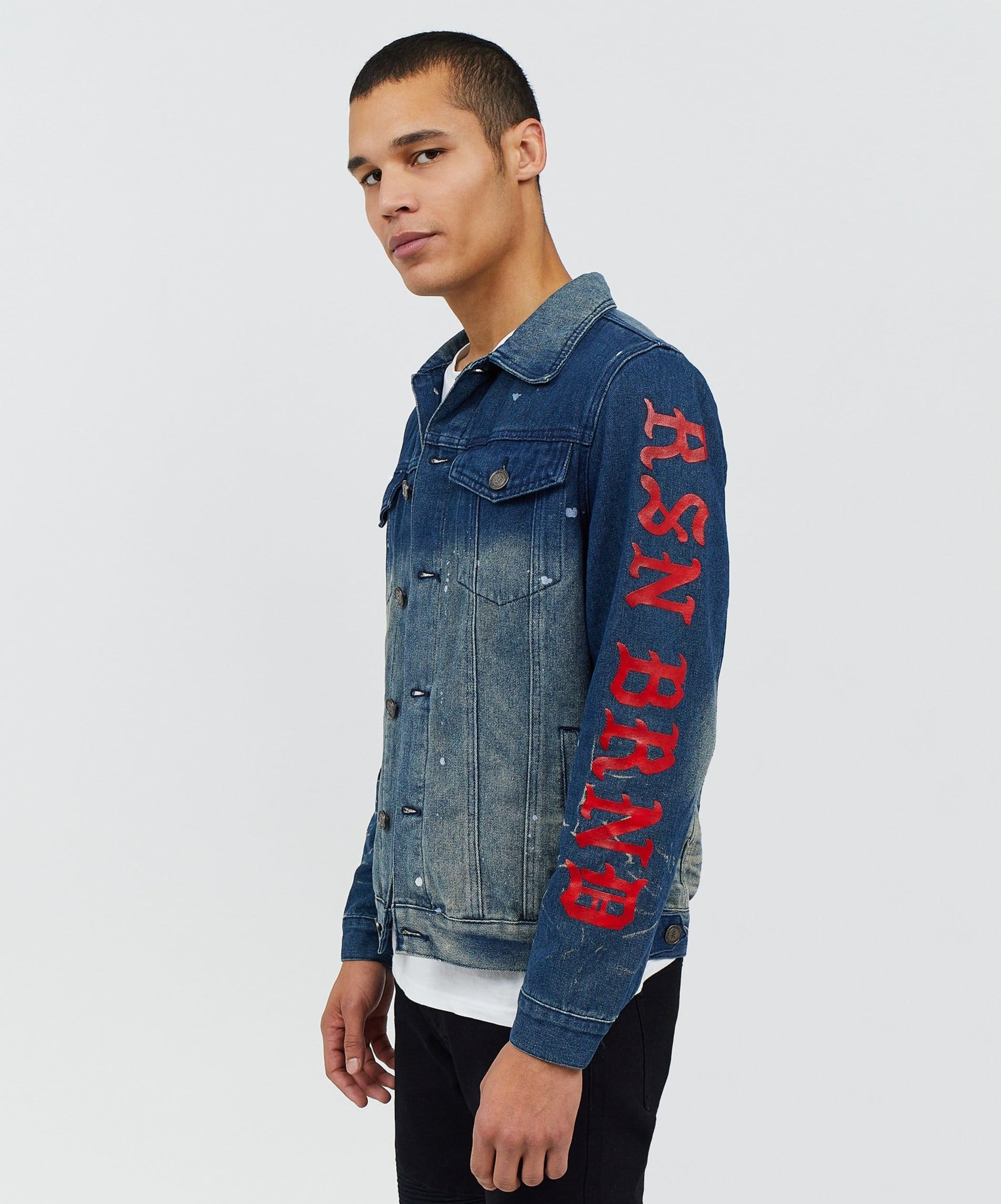 Indigo Fire Denim Jacket - Blue