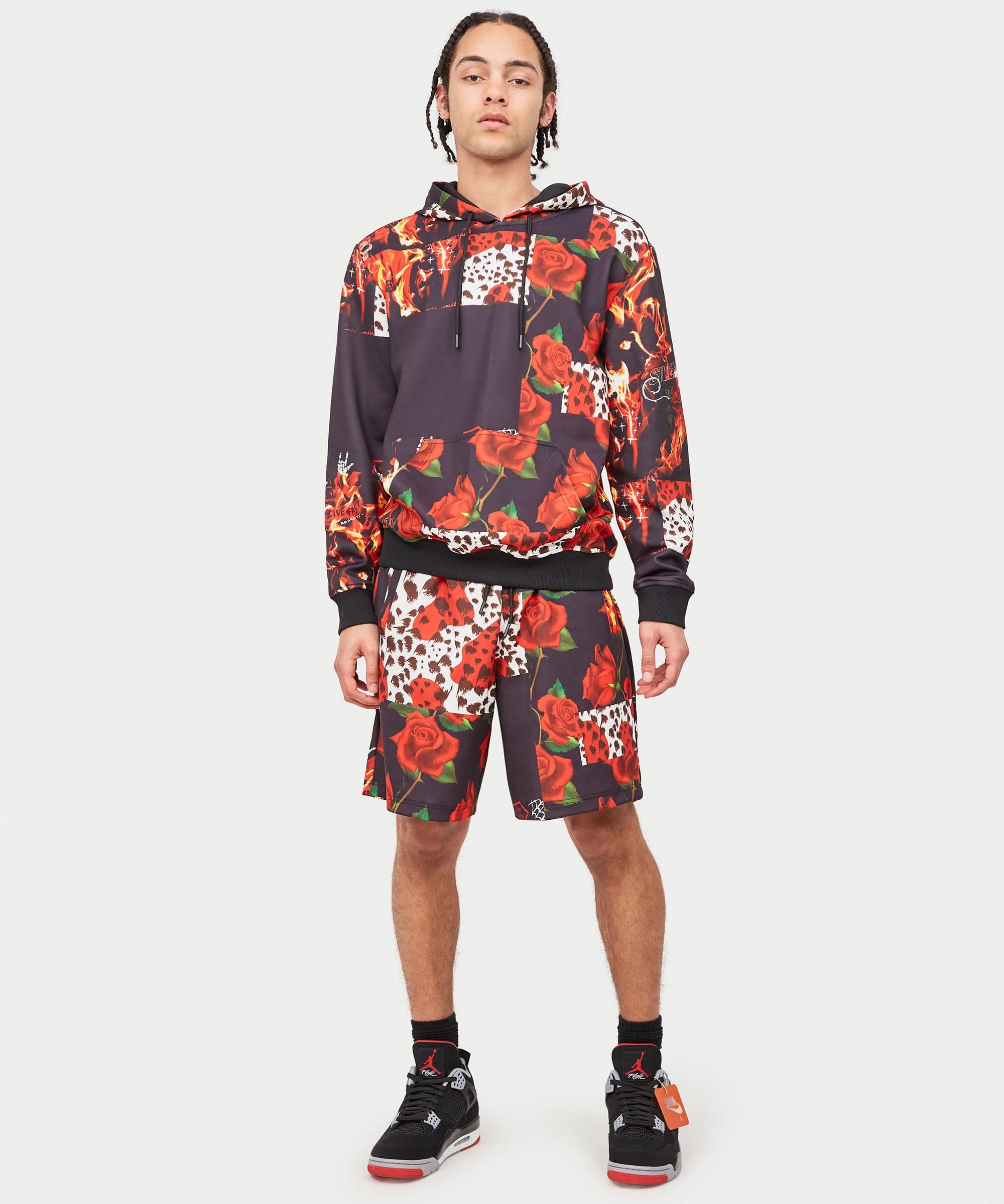 Fire Hoodie Shorts Set