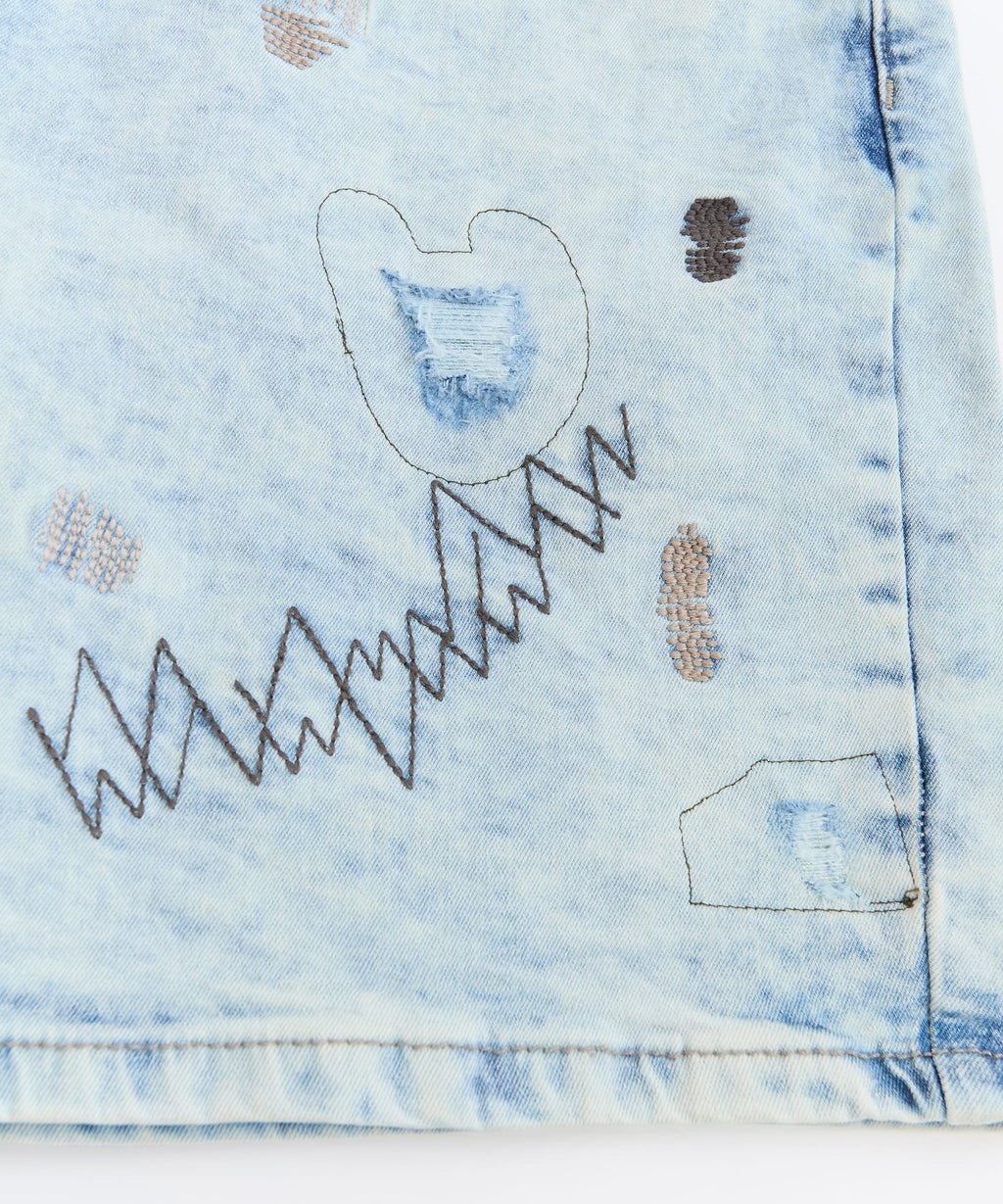 K'Andre Denim Short - Light Blue