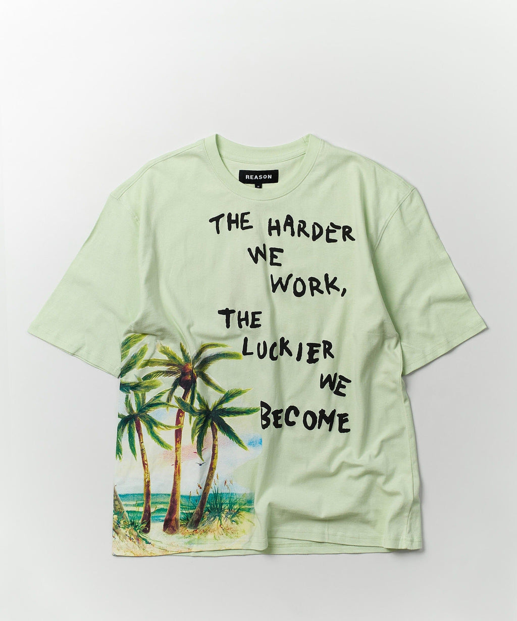 Luckier We Become Box Tee - Olive Green