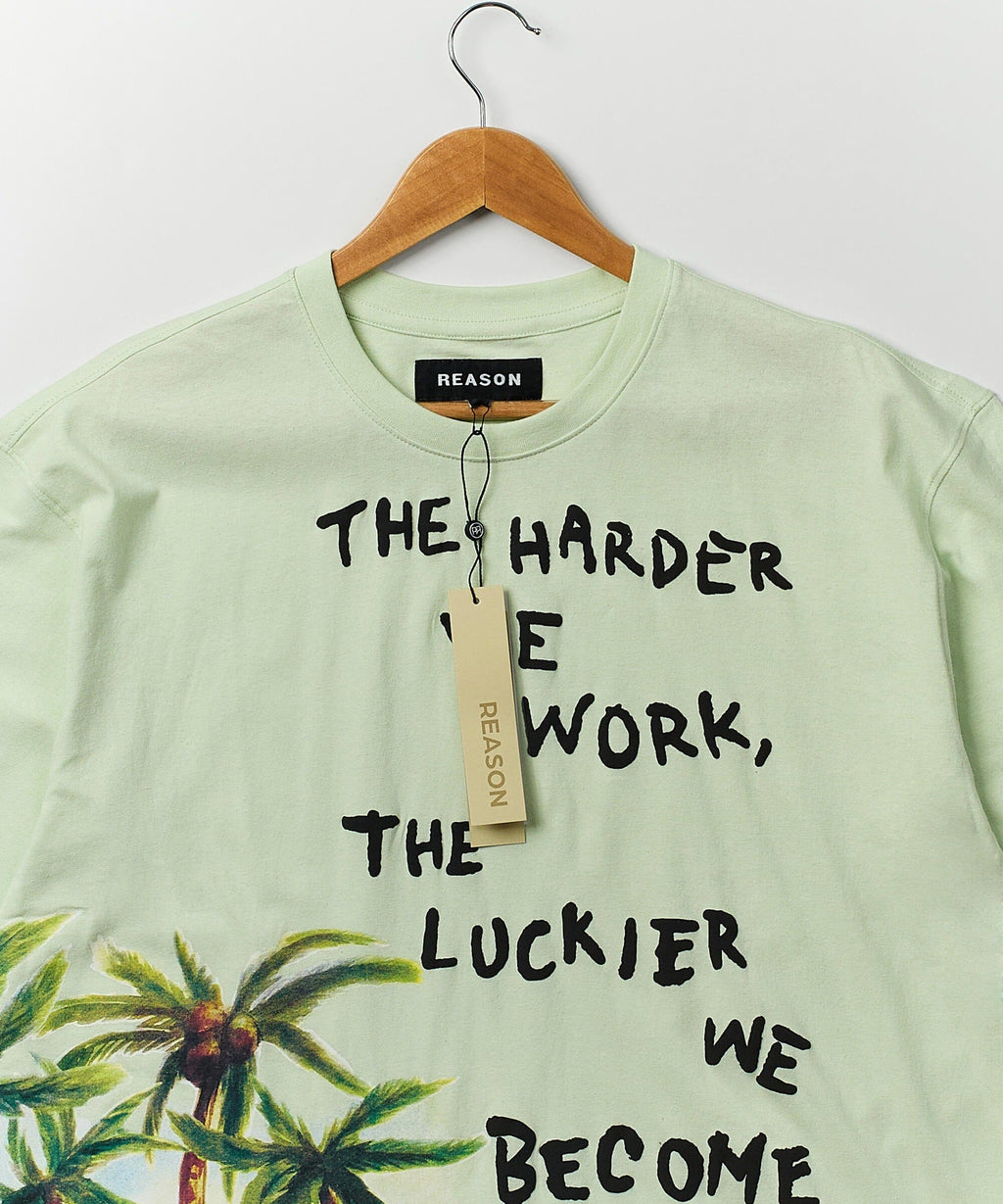 Luckier We Become Box Tee - Olive Green
