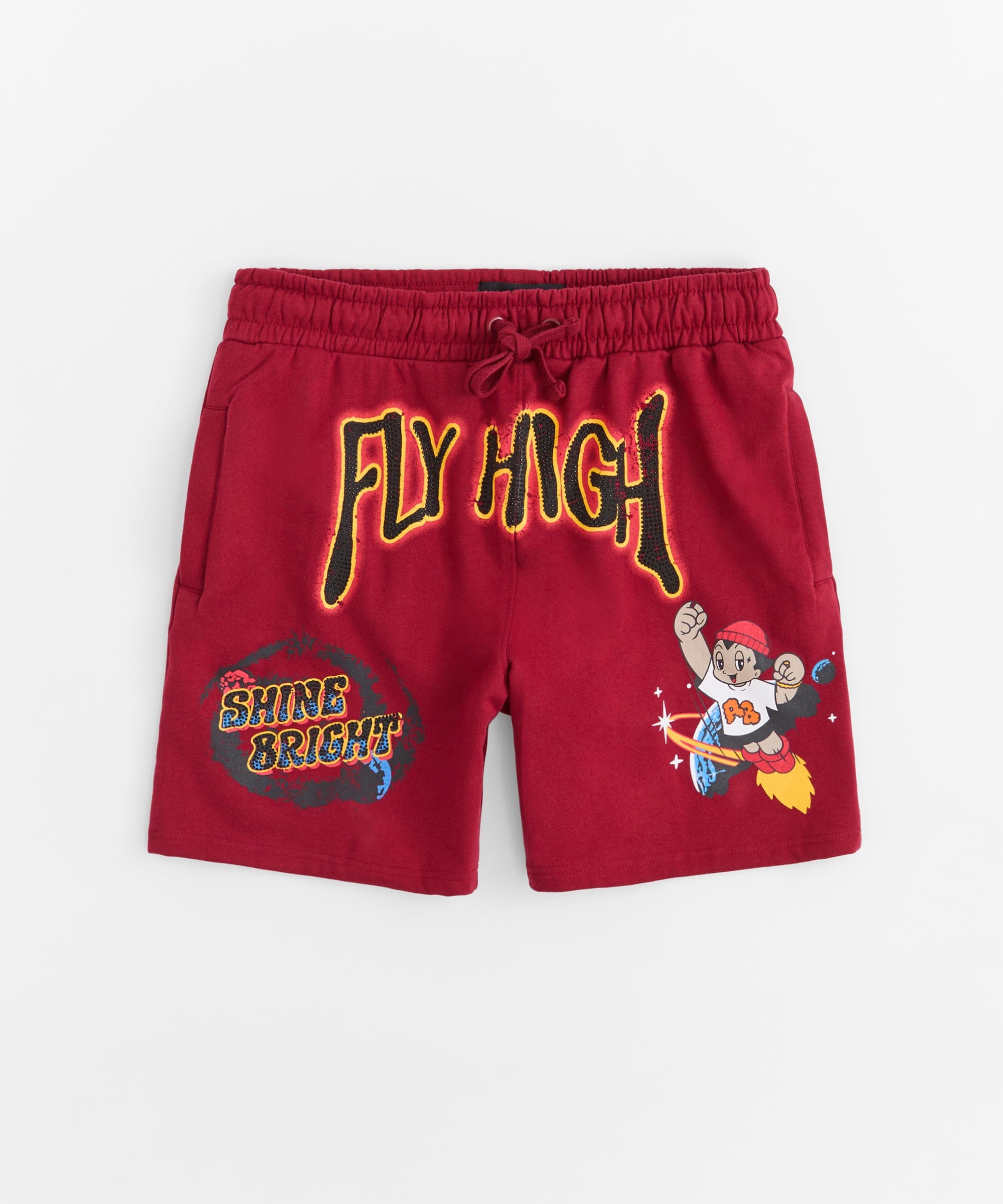 Fly High Rhinestone Fleece Short - Mauve