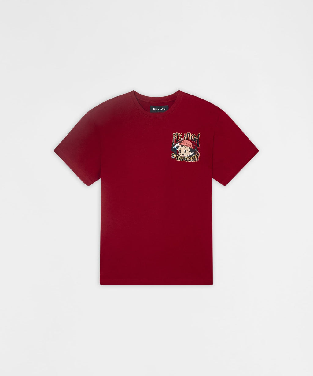 Fly High Shine Bright Graphic Short Sleeve Tee - Mauve