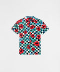 Floral Check Viscose Button-Down Short Sleeve Short