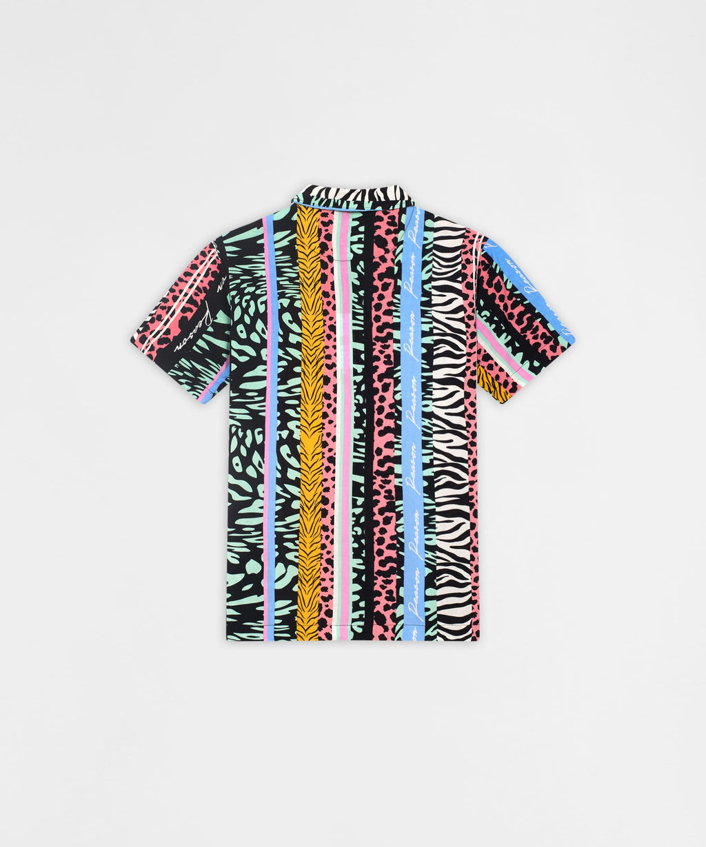 Jungle Fever Button Down Short Sleeve Shirt - Multicolor