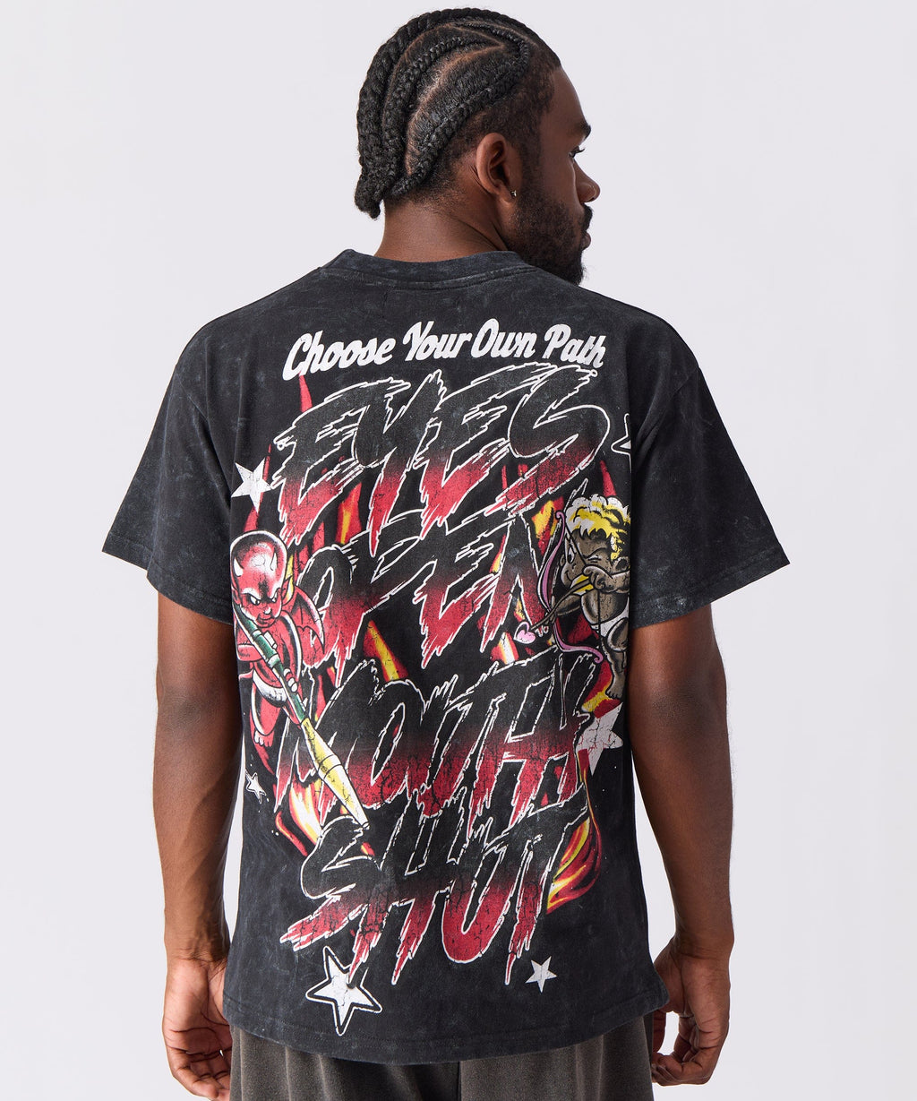 Move In Silence Washed Short Sleeve Tee - Black