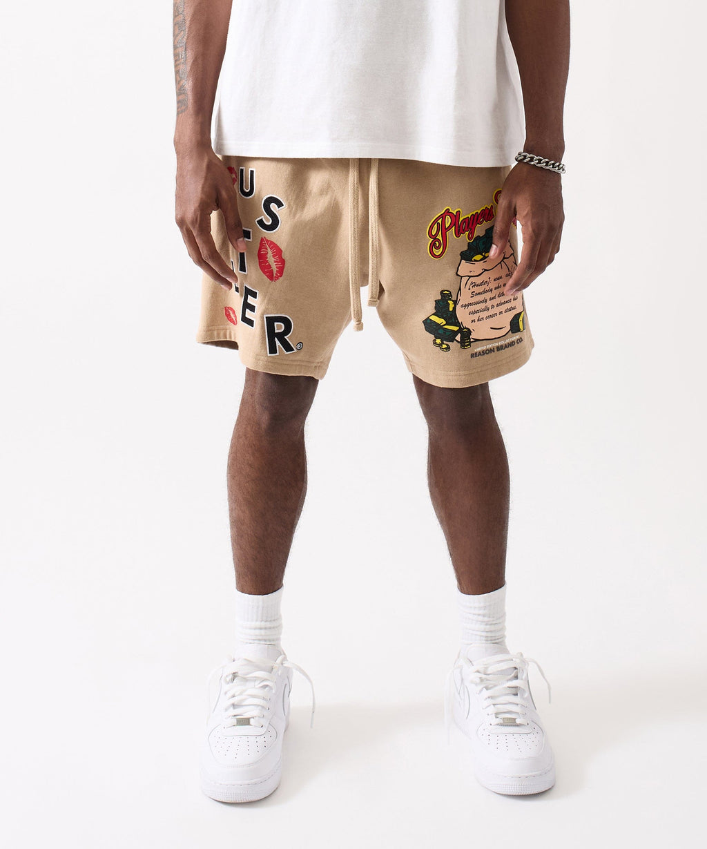 Hustler Players Club Fleece Short - Clay