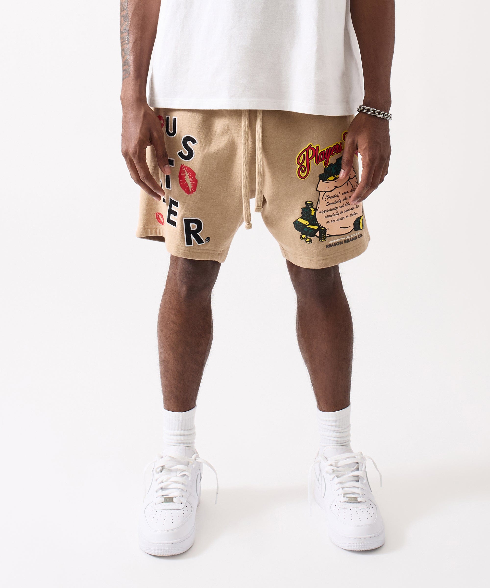 Hustler Players Club Fleece Short - Clay
