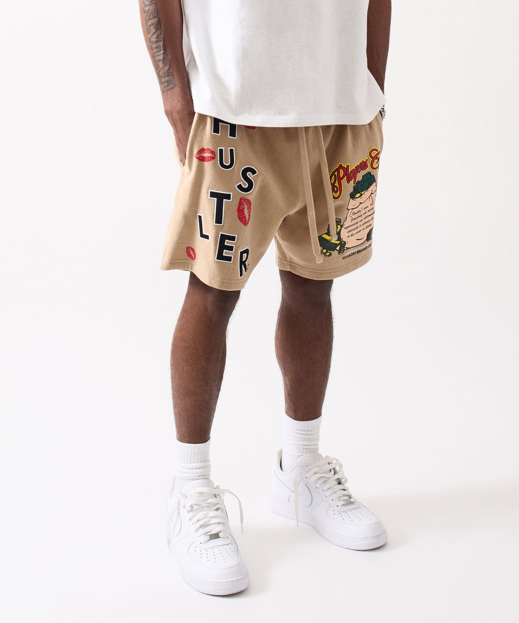 Hustler Players Club Fleece Short - Clay