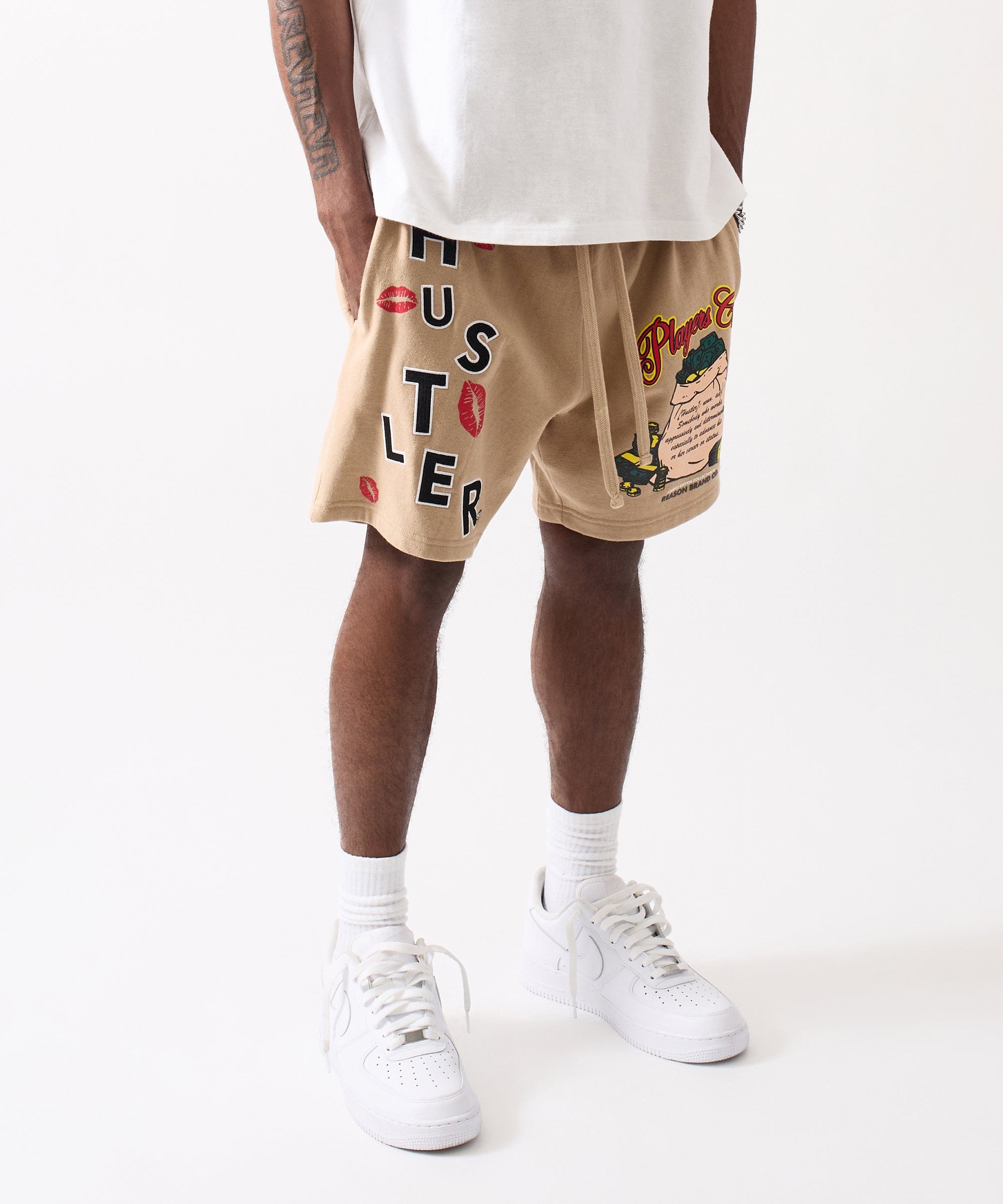 Hustler Players Club Fleece Short - Clay