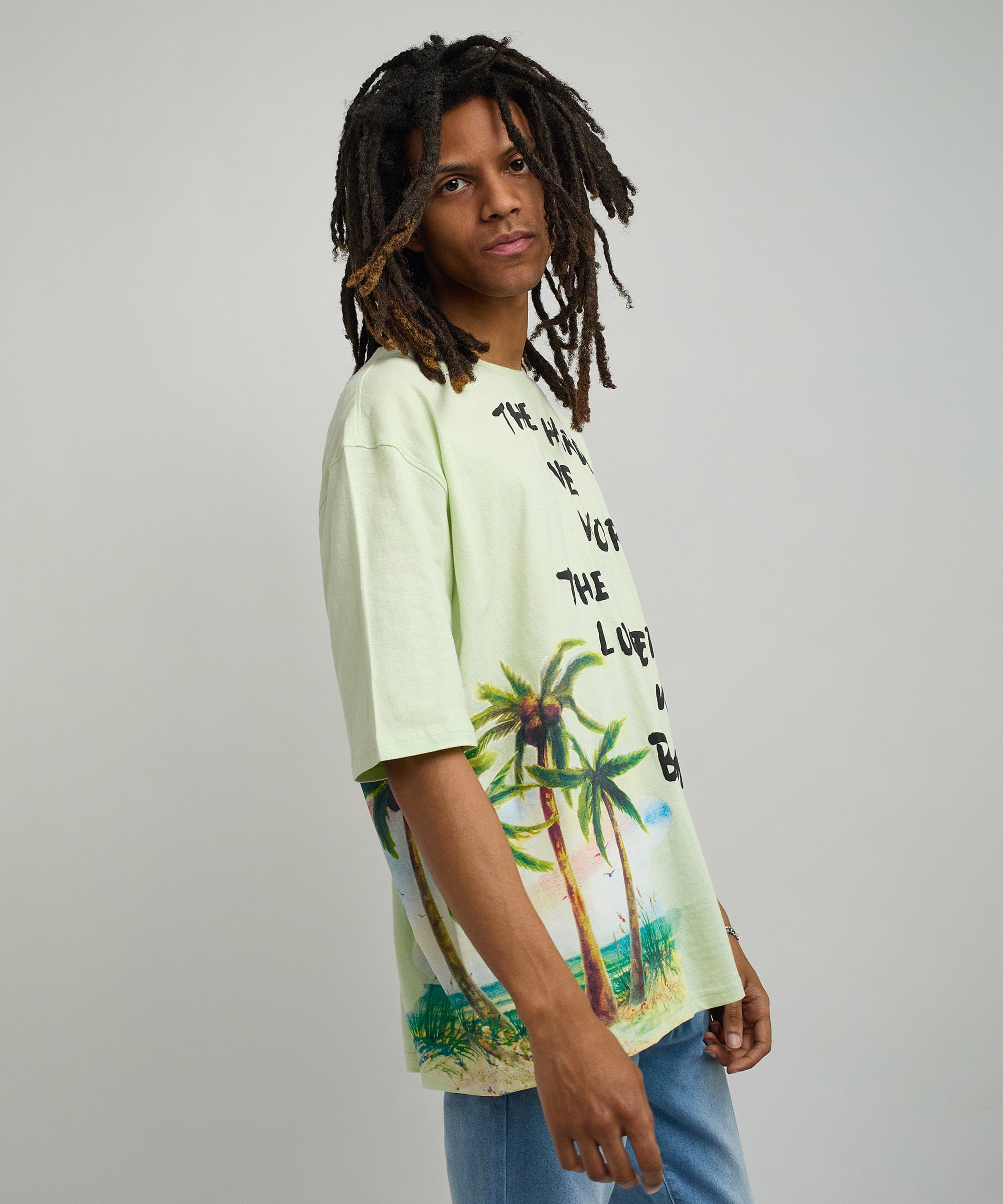 Luckier We Become Box Tee - Olive Green